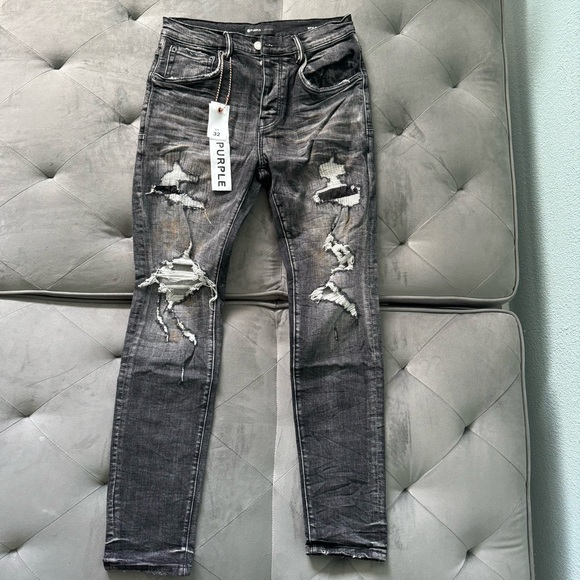 Distressed Black Jeans